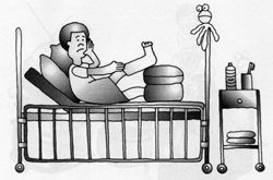 Seus pais e os médicos precisam que você se ajude, tenha paciência para ficar na cama. O gesso precisa ser cuidado para não quebrar.