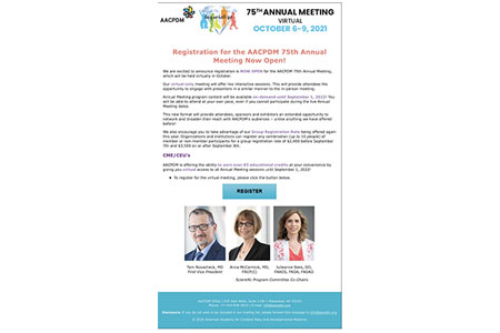 AACPDM 75th Annual Meeting Virtual October 6-9, 2021